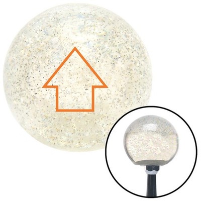 Orange Classic Arrow Up Clear Metal Flake Shift Knob w/ M16x1.5 Insert Shifter