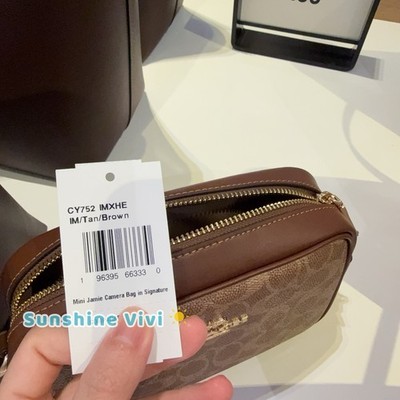 NWT Coach CY752 Mini Jamie Camera Bag In Signature Canvas Tan