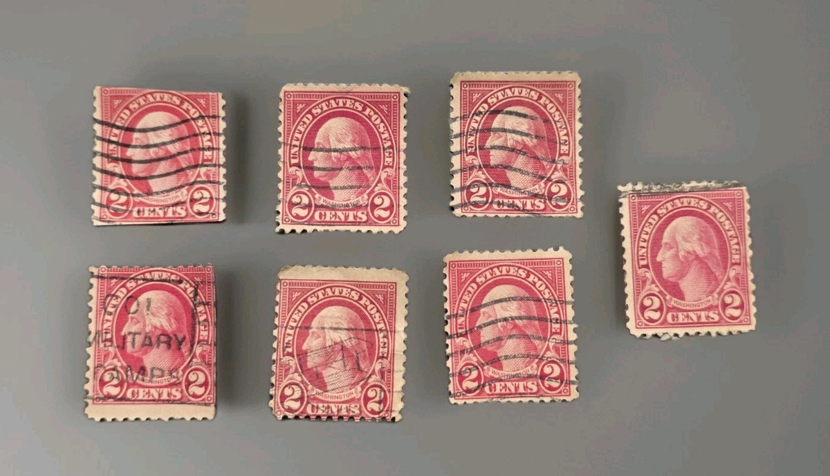 VERY RARE GEORGE WASHINGTON RED 1923 2 CENT US POSTAGE STAMPS LOT  display picture 1