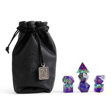 Bells Hells Ashton Greymoore Dice Set 7 Die Hard d20 Critical Role + Leather Bag