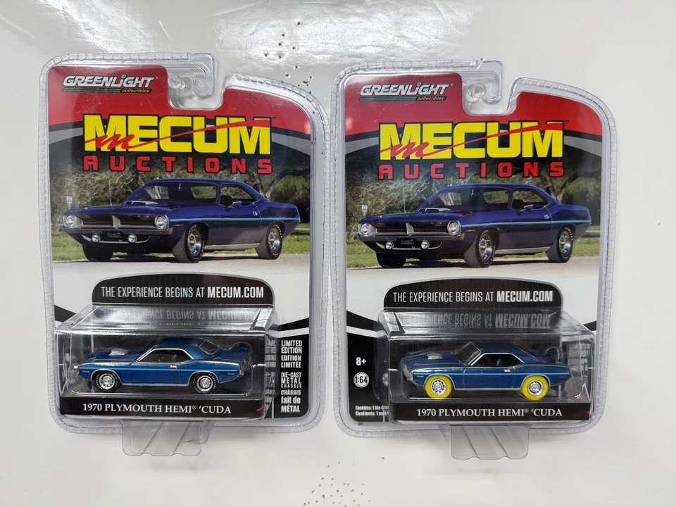 Greenlight 1970 Plymouth HEMI Cuda Mecum аукционы желтые колеса 1:64 литые - Изображение 2 из 3