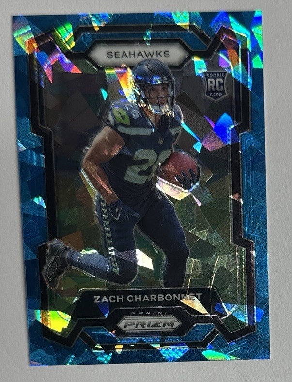 2023 Panini Prizm Blue Cracked Ice Zach Charbonnet Rookie RC 66/99 #392