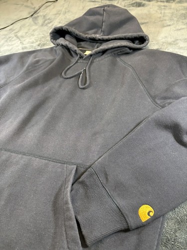 Carhartt WIP Felpa con Cappuccio Uomo Piccola Nera con Cappuccio Chase Felpa Pullover Streetwear - Foto 2 di 13