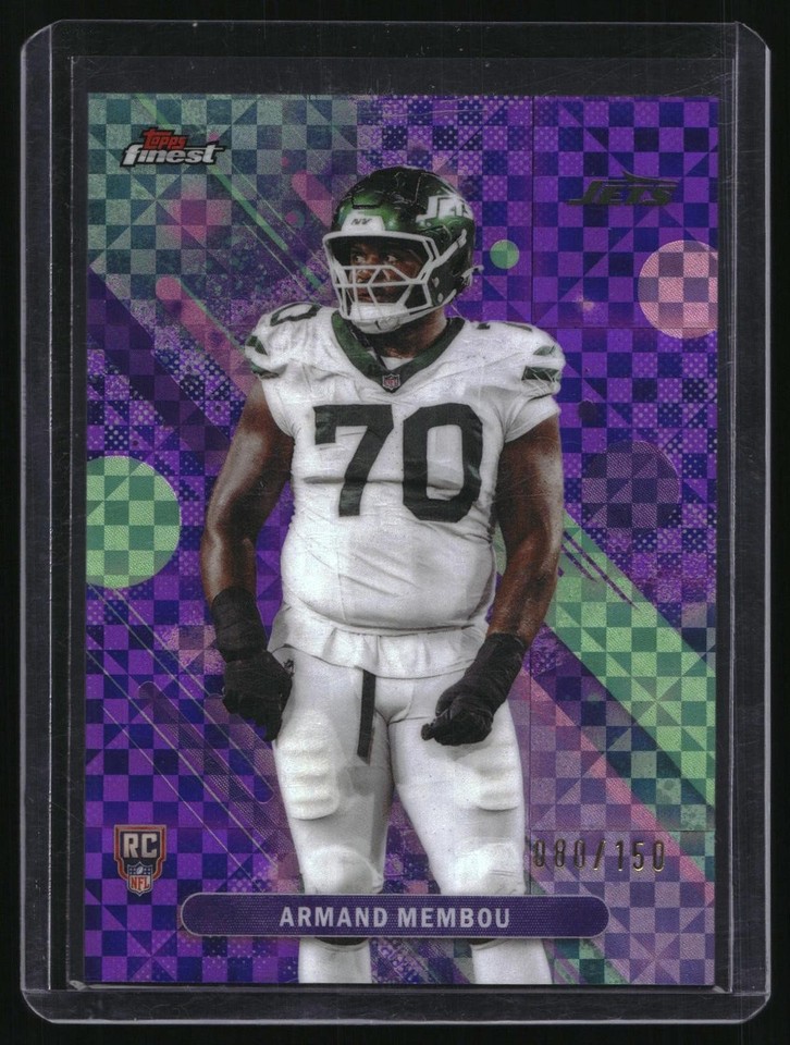 2025 Topps Finest Armand Membou Purple Geometric Refractor #36 Finest Armand Membou Purple Geometric Refractor 080/150 RC #36 Jets