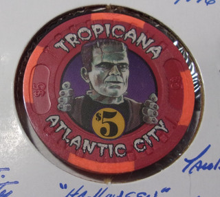 TROPICANA HOTEL CASINO 1996 $5 casino gaming poker chip Atlantic City N.J.