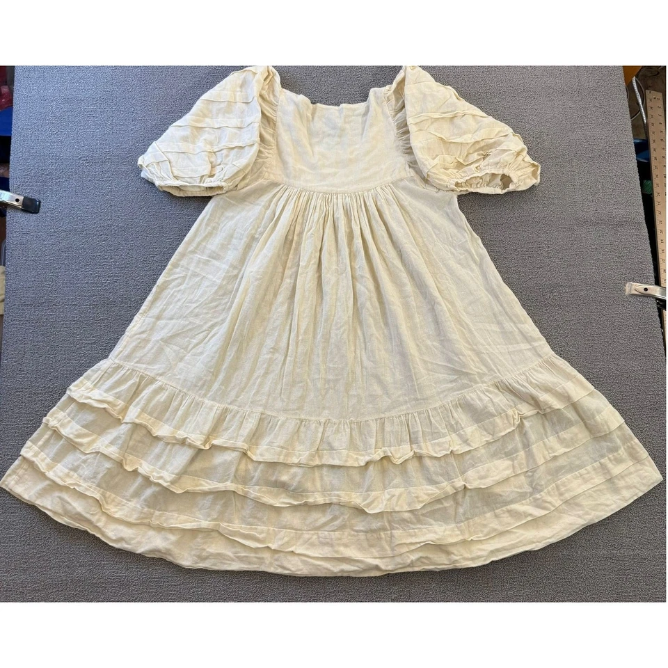 Etoile Isabel Marant Women's Size 1Cream Cotton Blend Ruffle Puff Sleeve Top - Image 2 of 4