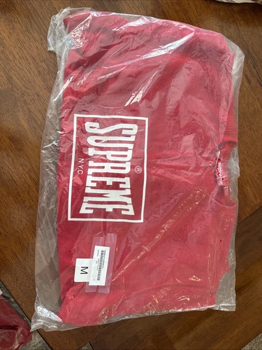 Sweat shirt col rond Supreme Warm Up SS19 rouge M logo boxe Everlast 2019