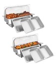 Garvee Home 2 Pack Electric Chafing Dishes Buffet Set,Roll Top Banquet.