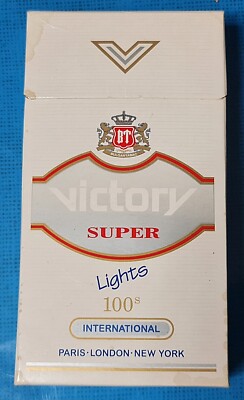 VINTAGE BULGARIA VICTORY SUPER LIGHTS 100 CIGARETTE PACKET TOBACCO EMPTY BOX