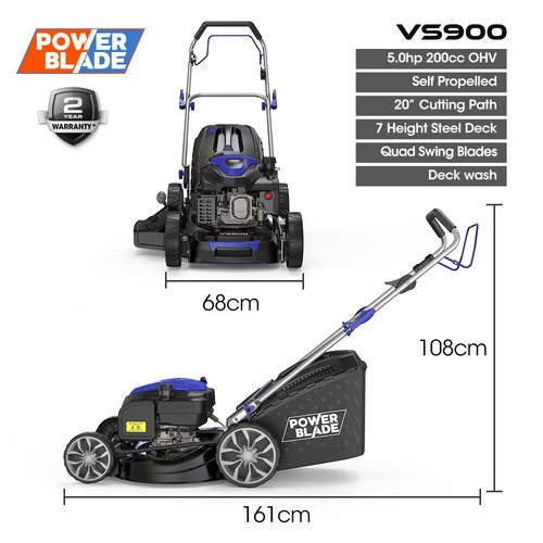 PRESALE POWERBLADE 20" 200cc Self-Propelled Lawn Mower Petrol OHV 4-Stroke Lawn - Picture 10 of 11