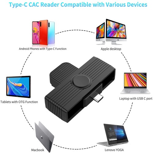 Lecteur CAC USB/Type C, DOD USB C Militaire Accès Common CAC, Lecteur Carte à Smart - Photo 17/21