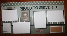 Army scrapbook pages 2 each 12 x 12 Handmade photo ready Military scrapbooking
