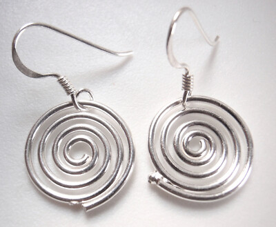 Dicht gewickelte Spirale 925 Sterling Silber Ohrhänger