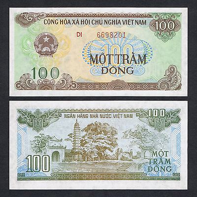 #876 VIETNAM 100 DONG 1991 /"Large Serial Number/" Uncirculated Pick# 105b