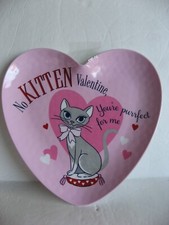 Pottery Barn Kids Valentine Plates "No Kitten Valentine, You're purrfect for me"