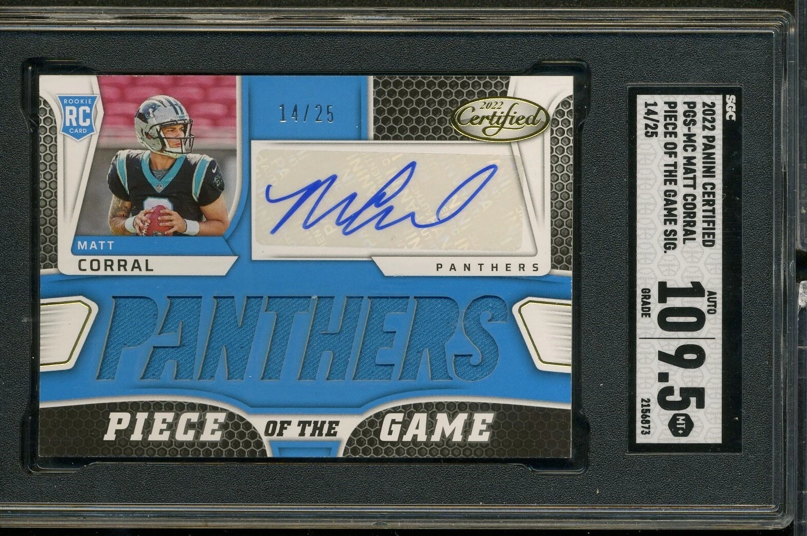 Matt Corral Panini Certified Piece of the Game Signature Relics #PGSMC Red