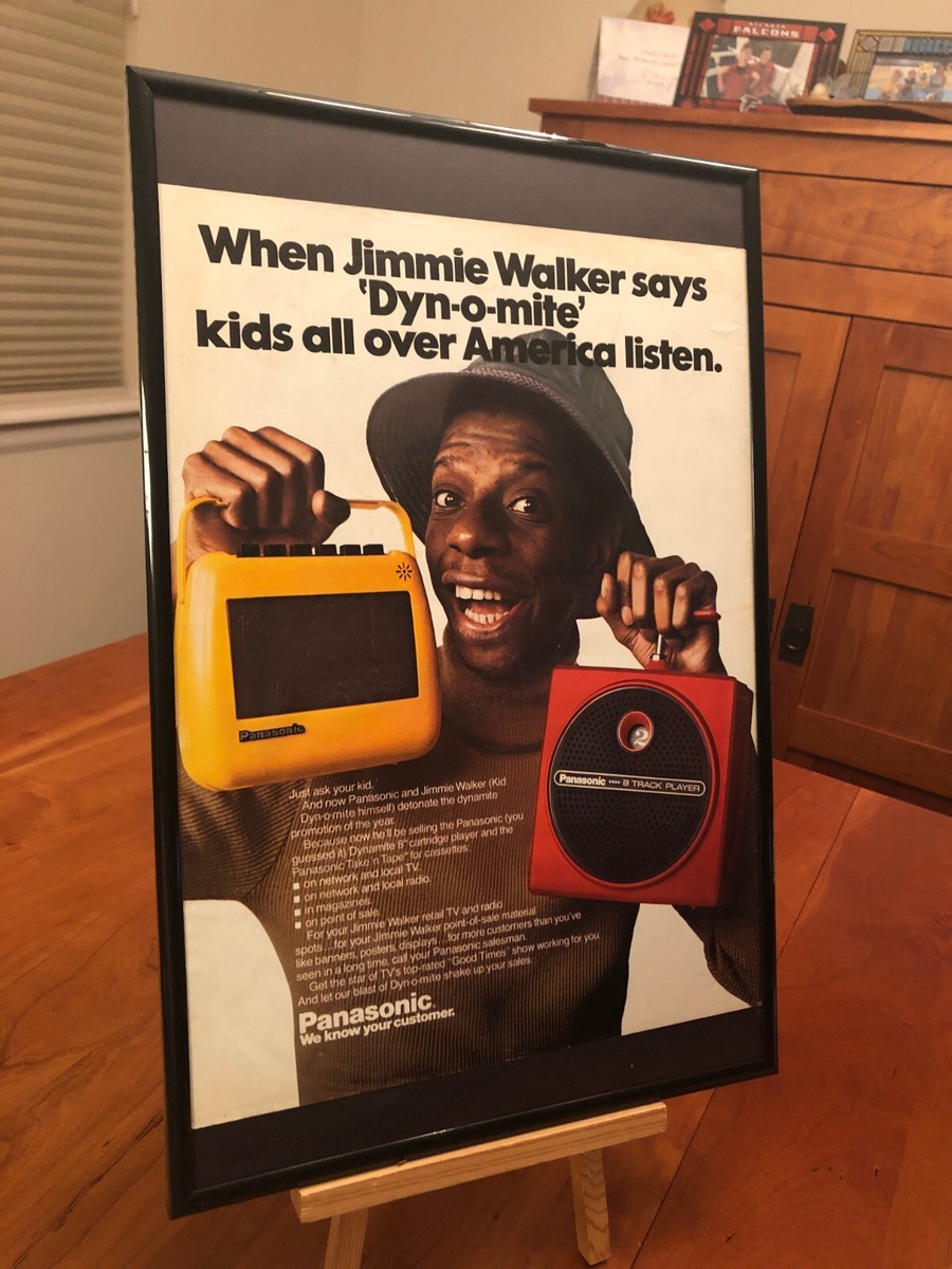 BIG 11X17 FRAMED JIMMIE WALKER PANASONIC TNT (PLUNGER) 8 TRACK 