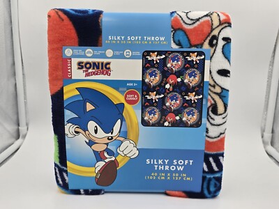 SONIC THE HEDGEHOG  Throw Blanket 40'' x 50'' Silky SUPER SOFT NEW