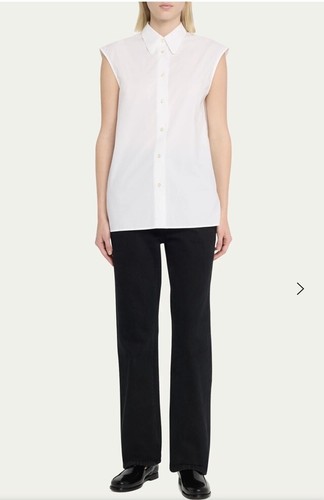 NWT THE KOOPLES $238 WHITE COLLARED PLEATED ARM SLEEVES BLOUSE SIZE 1/M/L - Picture 2 of 11