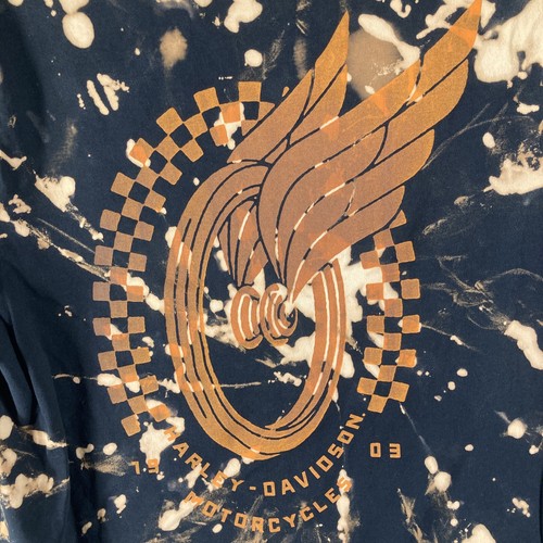 Harley Davidson T Shirt Damen 1W Schwarz Beige Kurzarm 100% Baumwolle - Bild 11 von 14