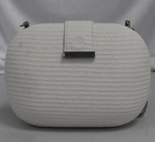 Olga Berg Women's Convertible Tracer Emboss Pod Clutch Bag MP7 White OB7364