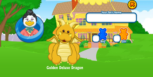 Webkinz Promo Pet Golden Deluxe Dragon - Code Only