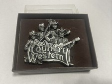 Vintage 1981 Bergamot Brass Works Belt Buckle Country Western Band 3D T-96 USA