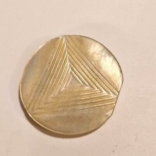 Antique Carved Mother Of Pearl Belt Buckle Small