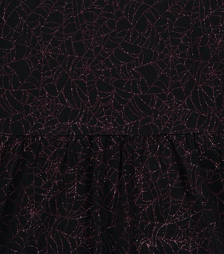 Halloween Glitter Spider Web Print Long Sleeve Dress Girls 10-11 Yrs *New* - Picture 2 of 2