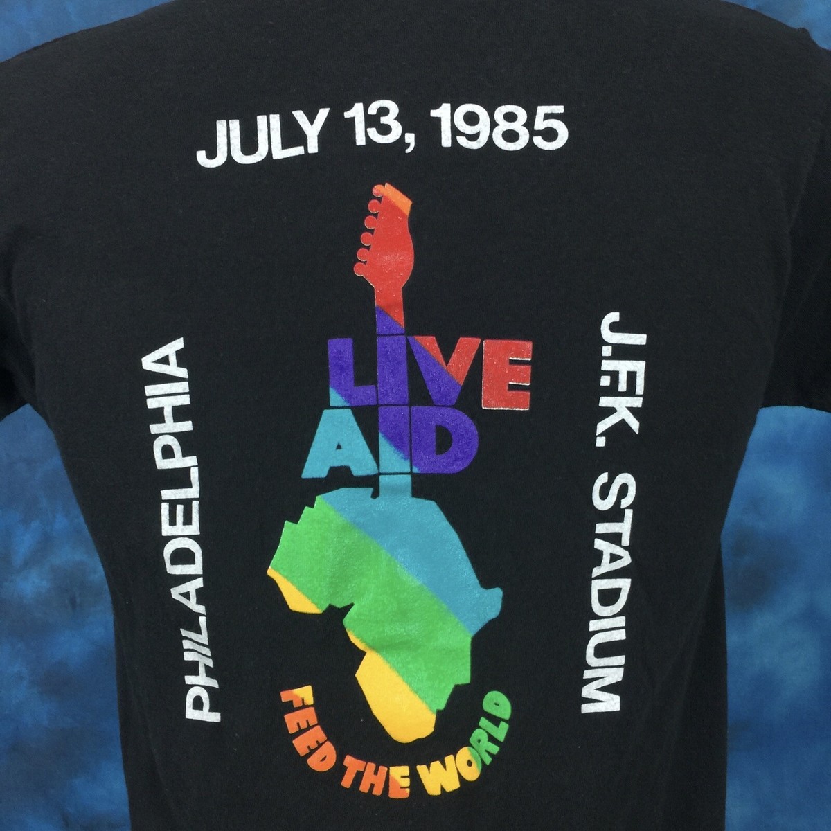 ミュージシャン 1985's LIVE AID T-SHIRT vtg 1985 LIVE AID CONCERT SEE FACTOR CREW TOUR T-Shirt XS/S