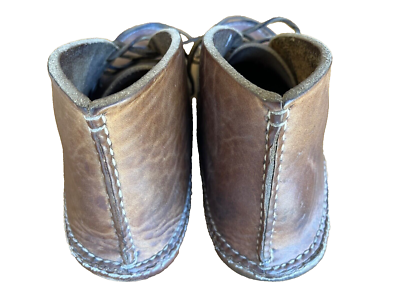 Vintage Double Stitched Genuine Leather Lace Up Mocs/ Ankle Boots Mens Size 10 Vintage Double Stitched Genuine Leather Lace Up Mocs/ Ankle  main image 3
