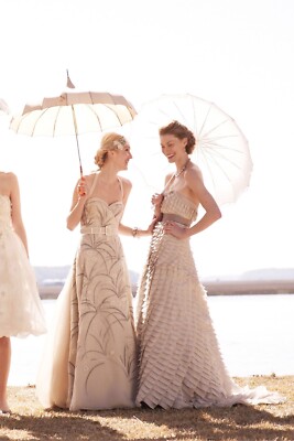 bhldn beach wedding dress Anthropologie x Trumpeted Pavot Gown Parchment Sz 2 $4000 6 and 20W Evening/Cocktail Dresses My Sister-In-Law Wore White Size:1/S