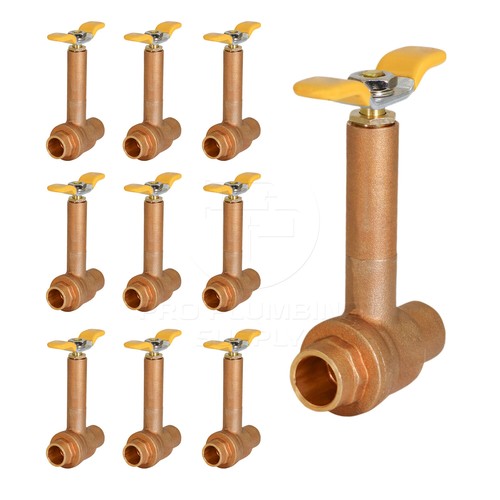 1/2"- 3/4" in Brass Ball Valve Long Bonnet with T-Handle Sweat Joints Connection