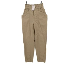 NWT FREE PEOPLE Ready To Run Cinch Waist Pant in PARCHMENT High Rise XS