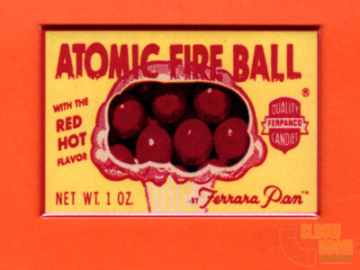 Atomic Fire Ball candy package art 2x3'' fridge/locker magnet vintage