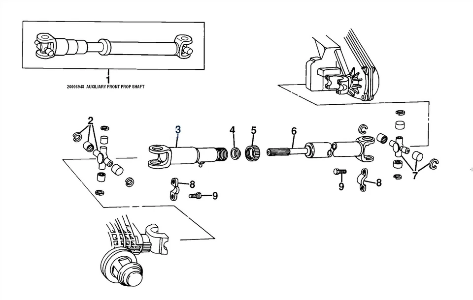 Eje delantero OEM GM 26006948 eje hélice 94-83 Jimmy, Blazer, Sonoma hecho en EE. UU.  Foto 4 de 4