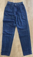 Vintage Jordache Denim Jeans Size 12/28 Pink Check Horse Logo Pleated High Waist