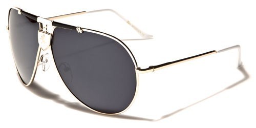 Top Bar Logo Bridge Khan Sleek Metal Frame Mens Sunglasses - Picture 4 of 5