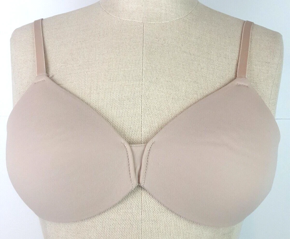 Hanes Ladies H137 Beige Nylon Wire-Free Bra Size 36/XL (15)