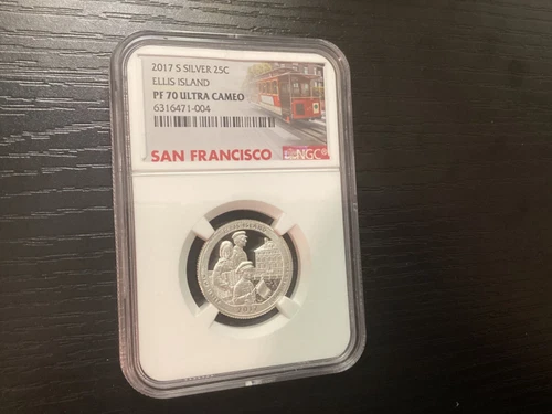 2017 S NGC PF70 SILVER ELLIS ISLAND PROOF QUARTER