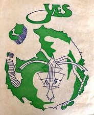 Original Vintage 1974 Yes English Progressive Rock Band Iron On Transfer 