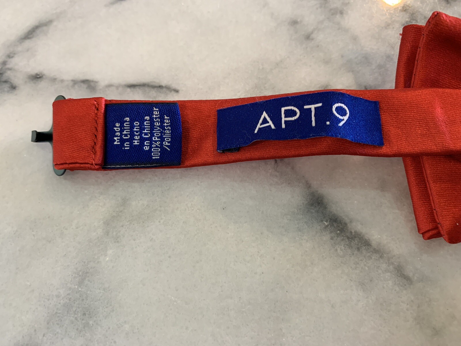 Apt 9 Solid Red Shiny Adjustable Pretied Bowtie B… - image 3