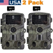 1/2 Pack Wildlife Camera 36MP 4K Night Vision Motion 0.2s Trigger No  Glow LEDs