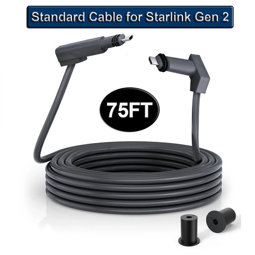 Standard Cable for Starlink Gen 2 Outdoor Waterproof Replacement Cable 75FT - Afbeelding 2 van 2