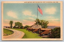 South Battery and Flag Bastion Fort Ticonderoga New York Vintage Postcard