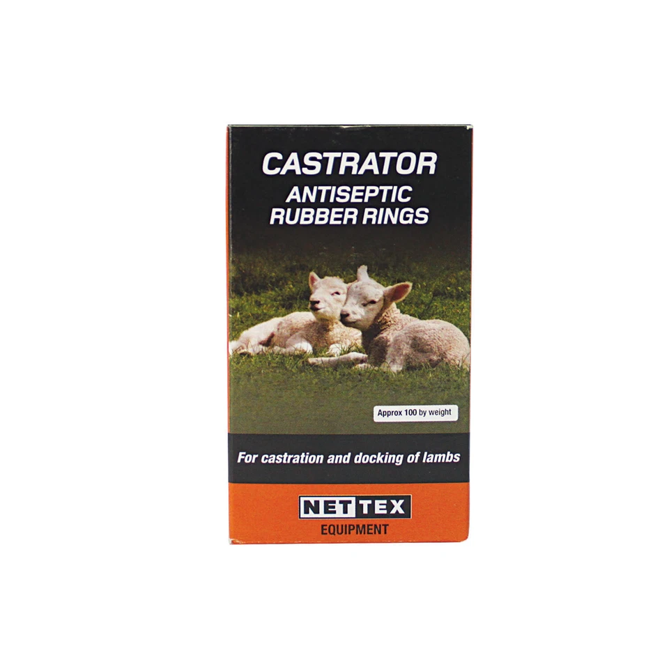 Nettex Castrator Antiseptic Rubber Rings For Lambs Docking 100/500/1500 Pack