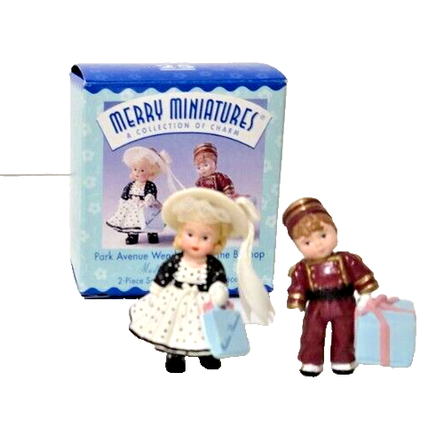 Hallmark 1999 Merry Miniatures Park Ave Wendy & Alex the Bellhop NEW - Picture 1 of 1