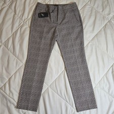 ADRIANNA PAPELL Women's 4 NWT Beige/Black Geometric Printed Kate Pants