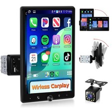 Podofo 10.4" Single Din Radio Car Stereo with Wireless CarPlay Android Auto...