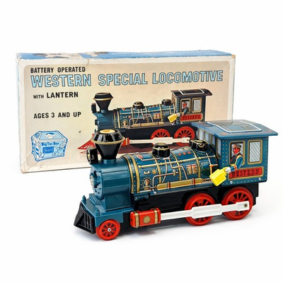 #ad VINTAGE 1960#x27;s SEARS Western Special Locomotive BIG TOY BOX TRAIN WORKS EX $59.87